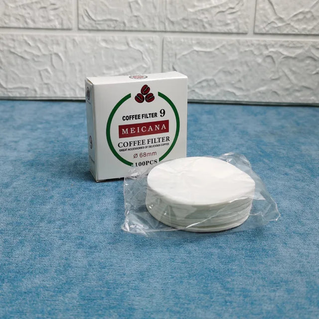 100Pcs Round Coffee Filter Paper 56mm 60mm 68mm for Espresso Coffee Maker V60 Dripper Moka Pot