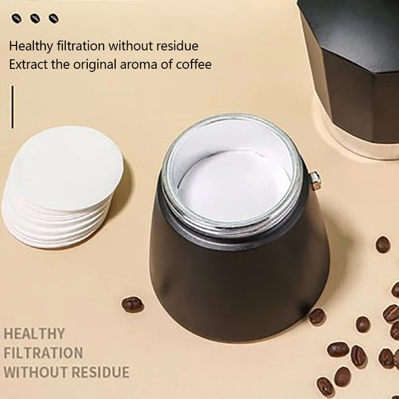 100Pcs Round Coffee Filter Paper 56mm 60mm 68mm for Espresso Coffee Maker V60 Dripper Moka Pot