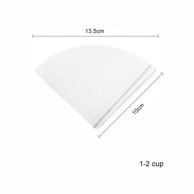100pcs Coffee Filter Paper V-Shaped Wood Pulp Drip Pape