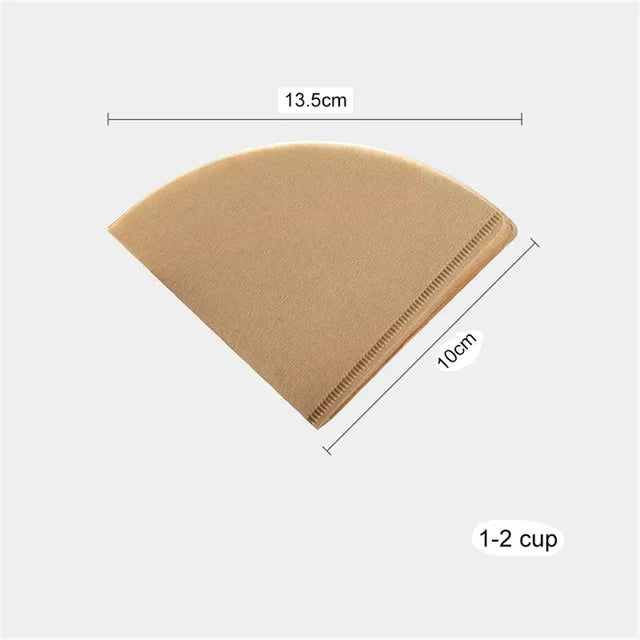 100pcs Coffee Filter Paper V-Shaped Wood Pulp Drip Pape