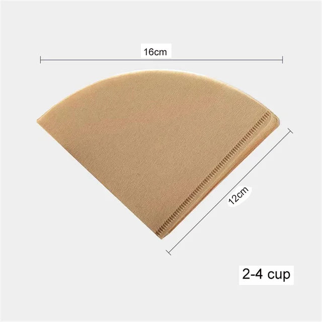 100pcs Coffee Filter Paper V-Shaped Wood Pulp Drip Pape