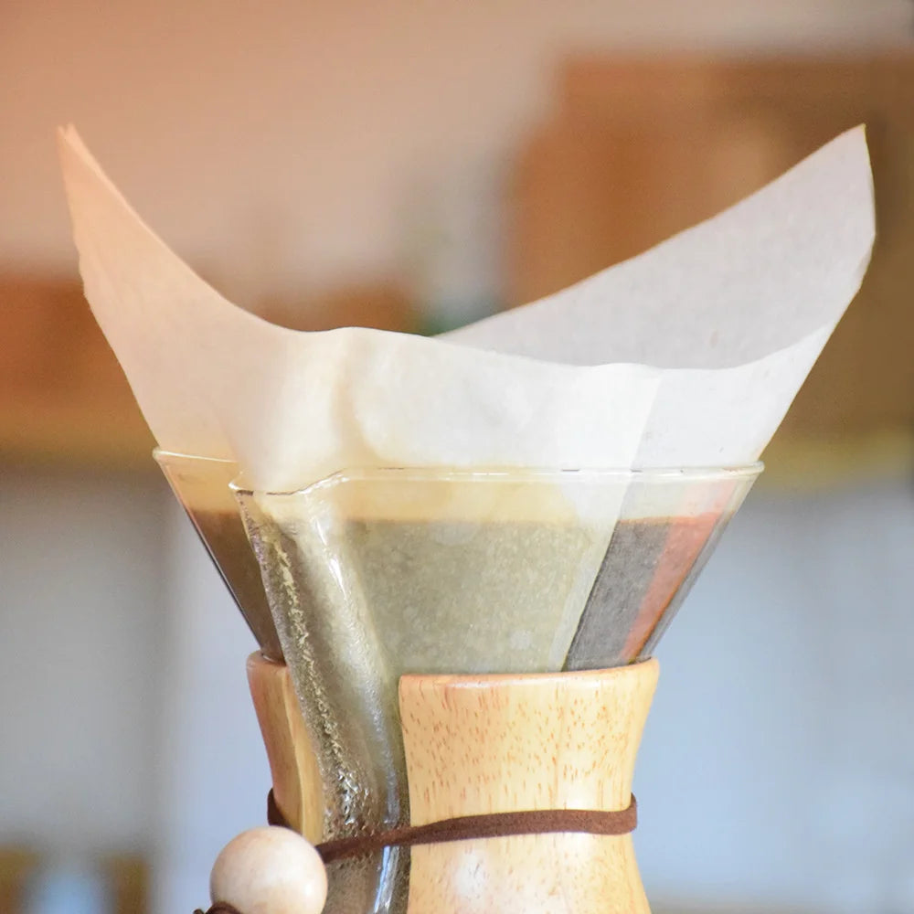 100pcs Coffee Filter Paper V-Shaped Wood Pulp Drip Pape