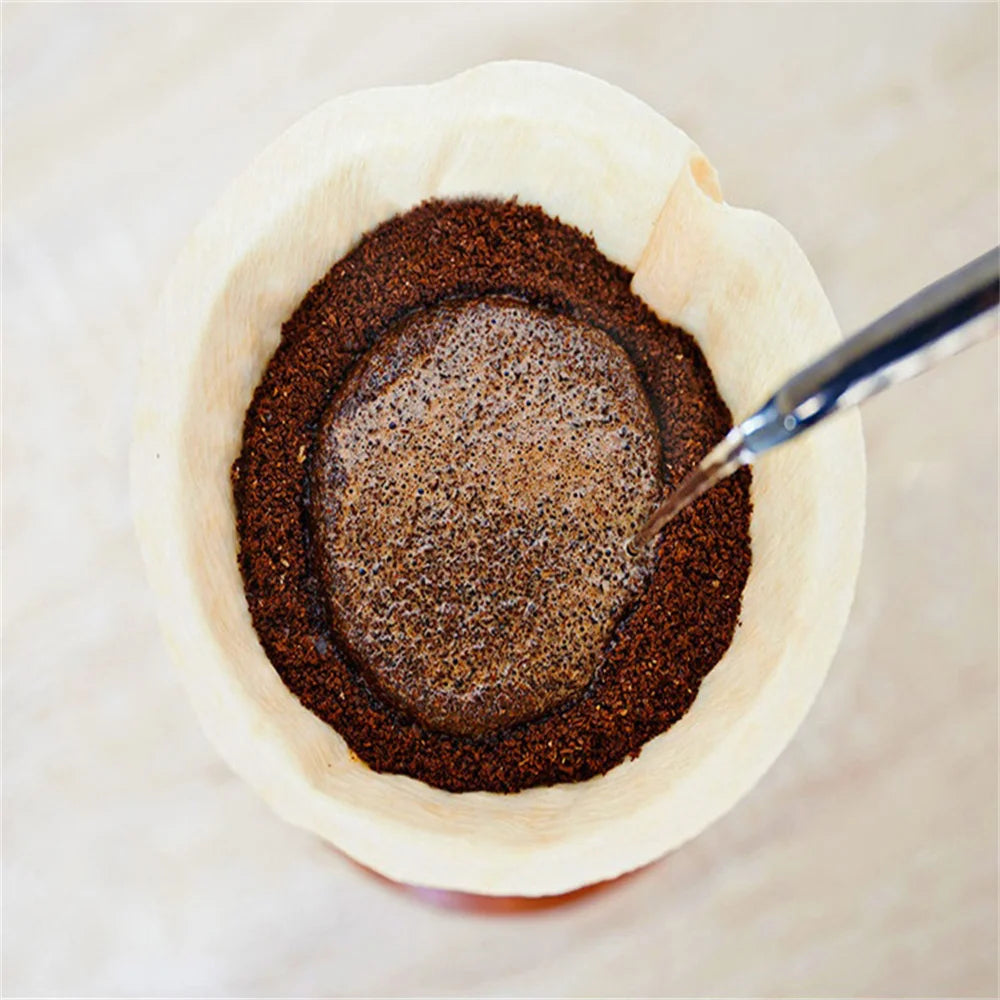 100pcs Coffee Filter Paper V-Shaped Wood Pulp Drip Pape