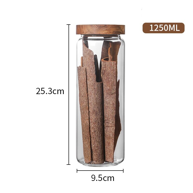Bocaux hermétiques en verre avec couvercles en bois
