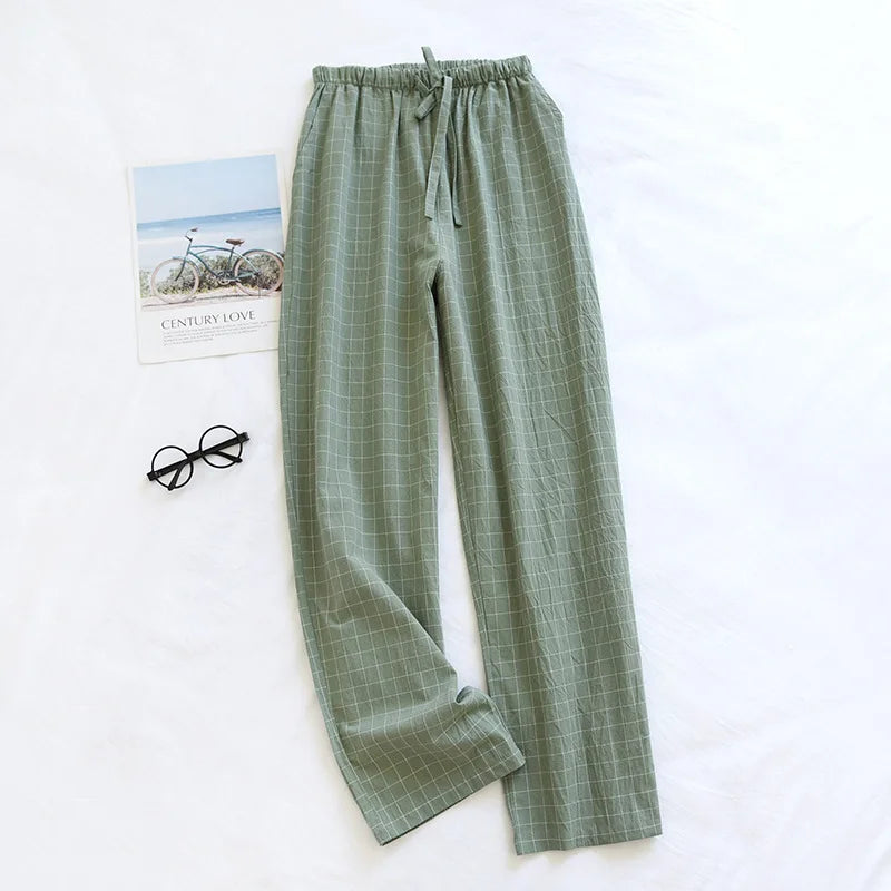 Cotton Men and Women's Homewear Spring and Fall Sleeping Pants