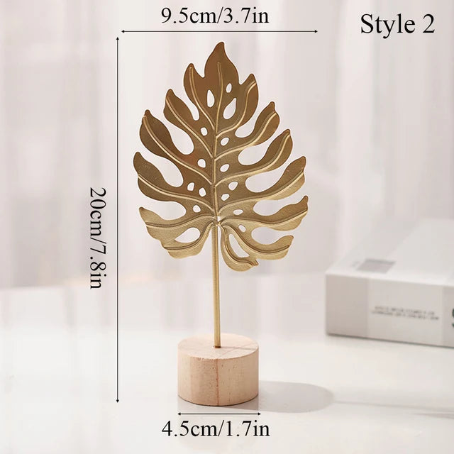 Miniature Figurines Wooden Ornaments Home Decoration Ginkgo Leaf Decoration Office Desktop Crafts