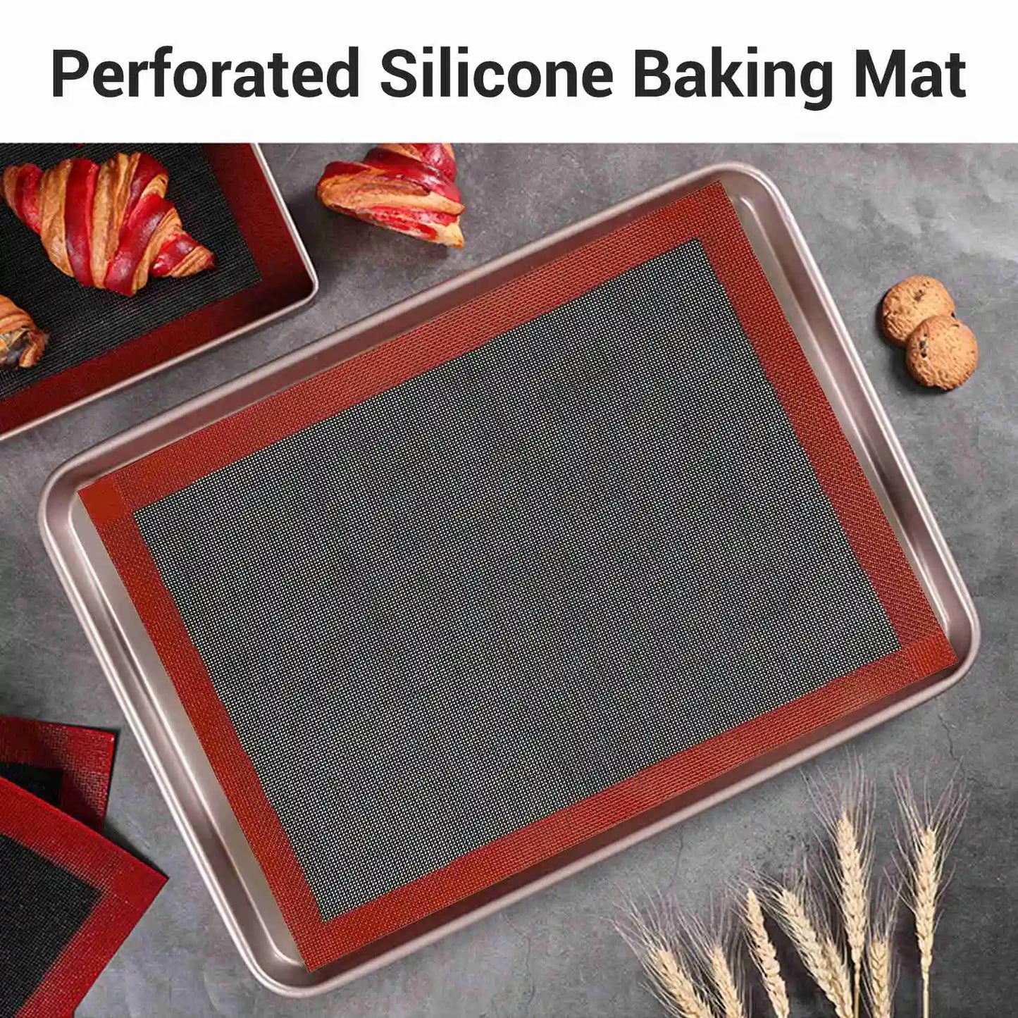 Tapis de cuisson perforé en silicone Revêtement antiadhésif pour plaque de four