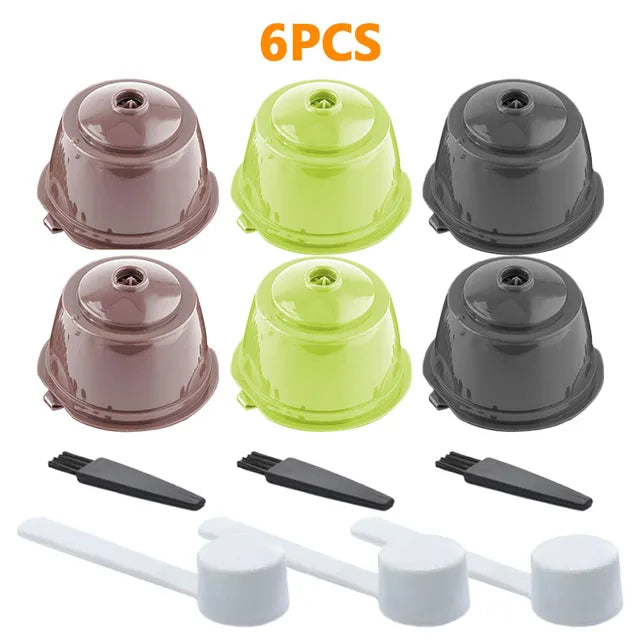 Ensemble de filtres à café réutilisables, capsules de café rechargeables pour cafetière Dolce Gusto