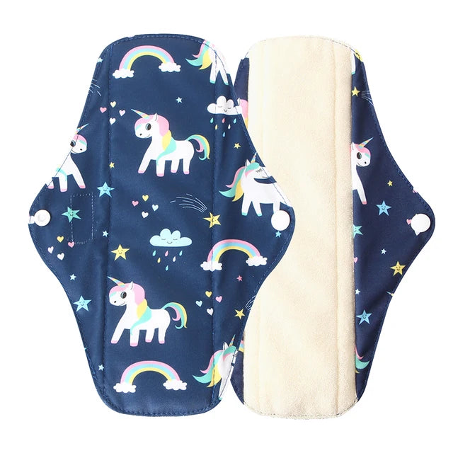 Sanitary Pads Organic Bamboo Charcoal Washable Menstrual Panty Liner Leakproof Cloth Towel Reusable Period Feminine Hygiene Pads