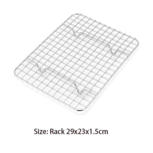 Plaque de cuisson en acier inoxydable avec grille de refroidissement amovible pour gâteau (ensemble de plats de cuisson)