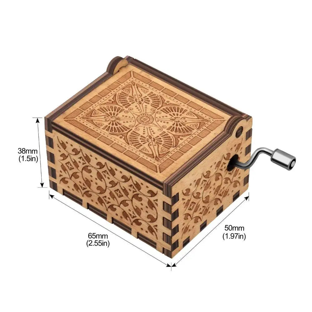 Wooden Hand-Cranked Music Box – "Can’t Help Falling in Love"