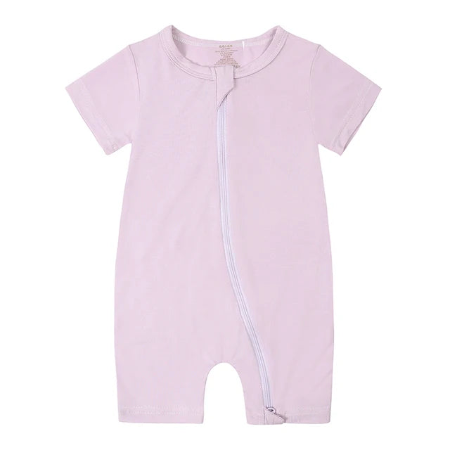 0-24M Bamboo Fiber Baby Romper (Toddler Clothing, Jumpsuit, Short Sleeve, Infant Pajamas Onesies, Solid Bodysuit for Newborn)