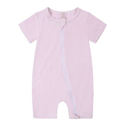 0-24M Bamboo Fiber Baby Romper (Toddler Clothing, Jumpsuit, Short Sleeve, Infant Pajamas Onesies, Solid Bodysuit for Newborn)