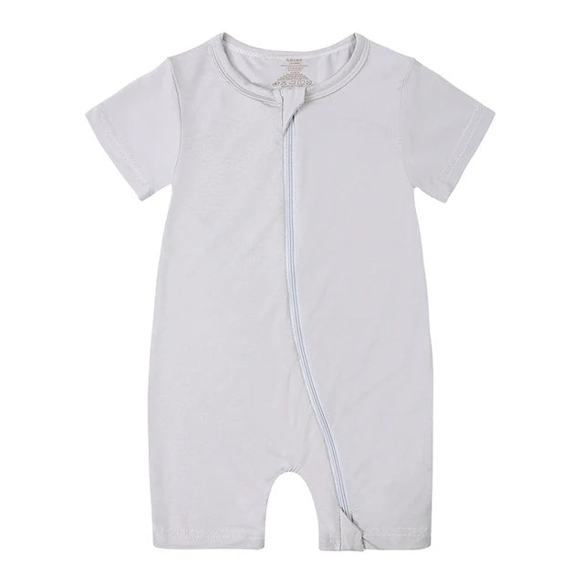 0-24M Bamboo Fiber Baby Romper (Toddler Clothing, Jumpsuit, Short Sleeve, Infant Pajamas Onesies, Solid Bodysuit for Newborn)