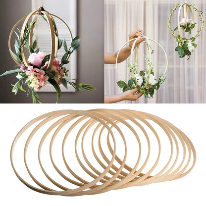 Natural Wood Embroidery Cross Stitch Bamboo Hoop