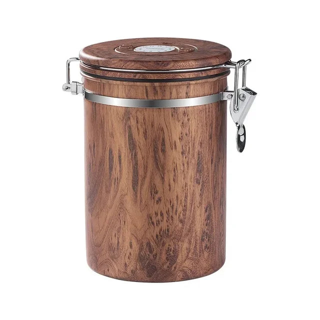 Coffee Storage Canister (1.8L Stainless Steel with Date Tracker)