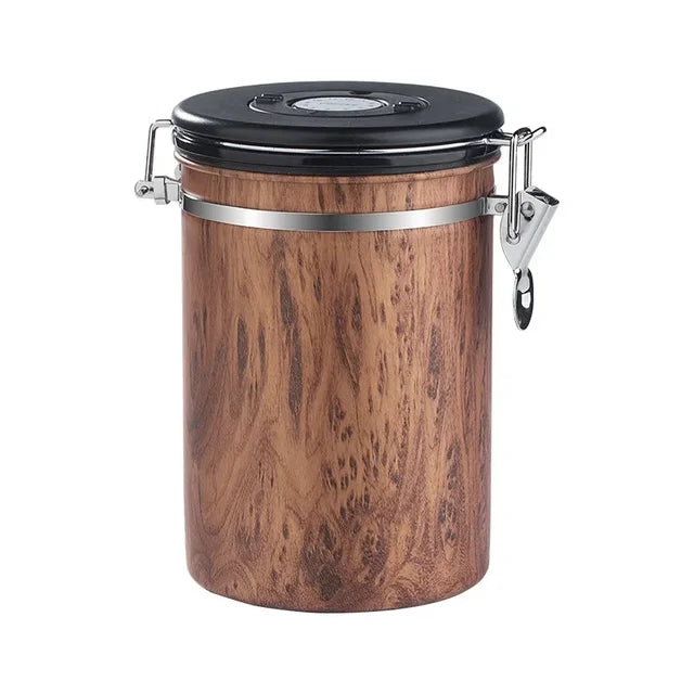 Coffee Storage Canister (1.8L Stainless Steel with Date Tracker)