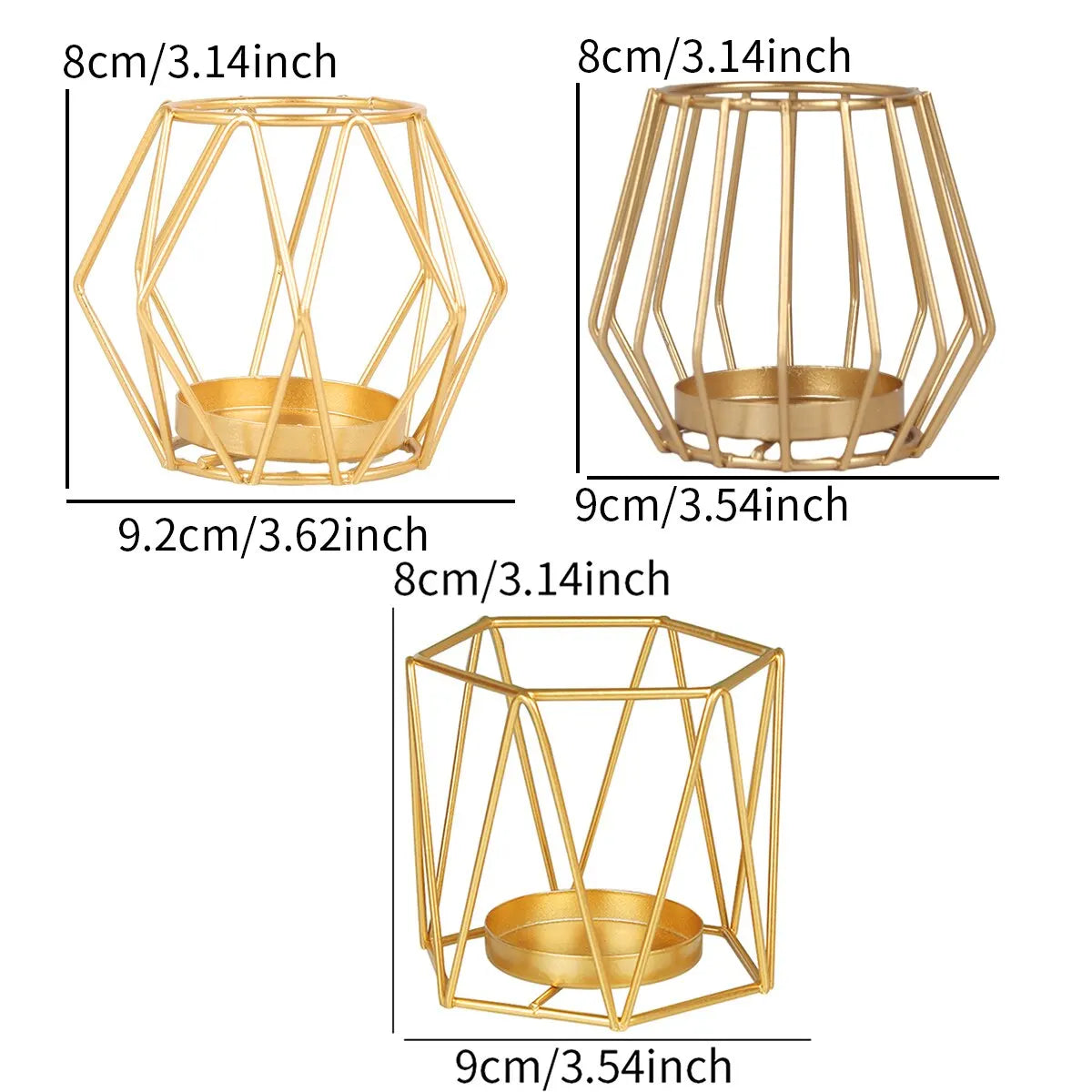 Nordic Gold Iron Candlestick Creative Home Model Room Hollowed Out Line Home Romantic Atmosphere Candlestick Decoration