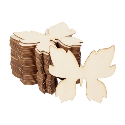 10pcs Unfinished Wooden Butterfly Blank Slice