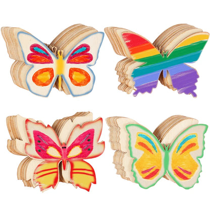 10pcs Unfinished Wooden Butterfly Blank Slice