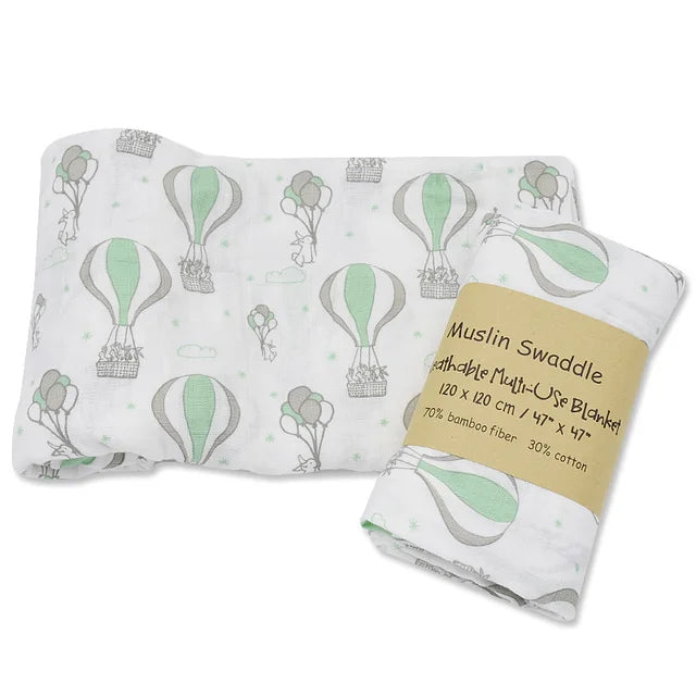 120x120cm Bamboo Cotton Baby Swaddle