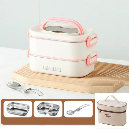 1500ml Double Layers Stainless Steel 304 Thermal Lunch Box