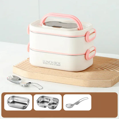 1500ml Double Layers Stainless Steel 304 Thermal Lunch Box