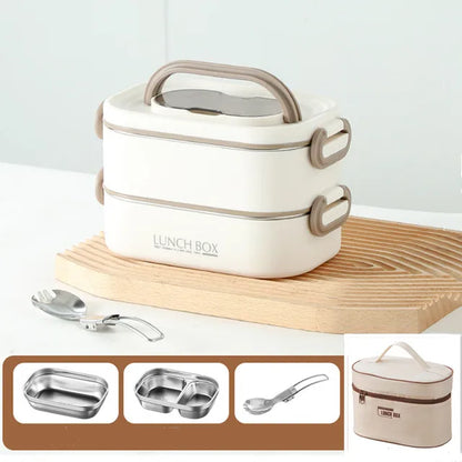 1500ml Double Layers Stainless Steel 304 Thermal Lunch Box