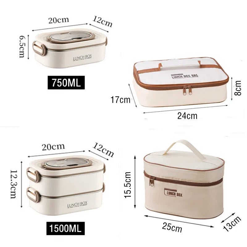 1500ml Double Layers Stainless Steel 304 Thermal Lunch Box