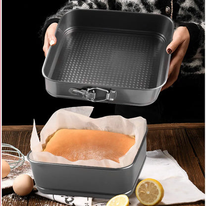 18-26cm Square Shape Cake Tins Mold Non-Stick Baking Bake Trays Pan Kitchen Dining Bar Bread Loaf Pate Toast Cakes Movable Pan