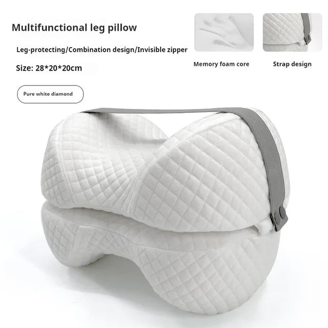 1PC Contoured Leg Knee Pillow for Sleeping – Cooling Memory Foam