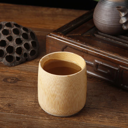 1 taza de sake japonesa, taza de té de bambú natural, taza de agua de madera china para té, vino, café, jugo, taza para beber hecha a mano