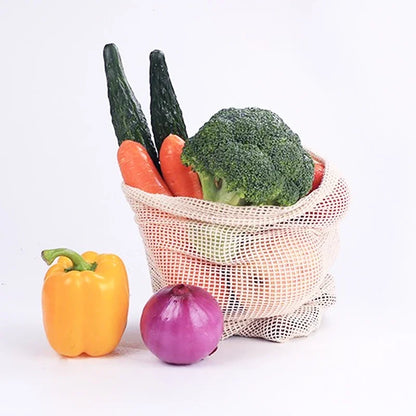 Reusable Cotton Mesh Produce Bags