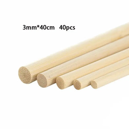 Bamboo Craft Sticks – 3-8mm Round Wooden Sticks for DIY & Handmade Projects