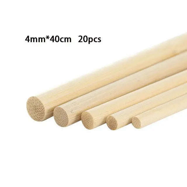 Bamboo Craft Sticks – 3-8mm Round Wooden Sticks for DIY & Handmade Projects