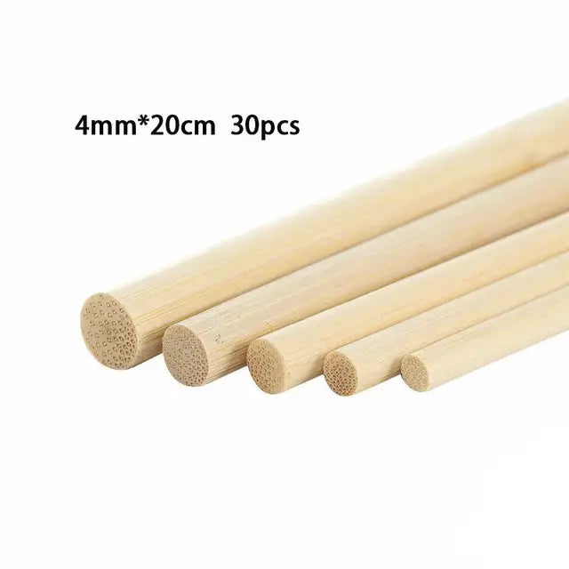 Bamboo Craft Sticks – 3-8mm Round Wooden Sticks for DIY & Handmade Projects