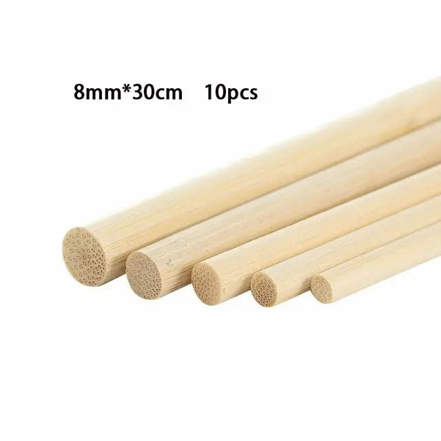 Bamboo Craft Sticks – 3-8mm Round Wooden Sticks for DIY & Handmade Projects