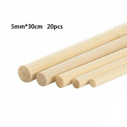 Bamboo Craft Sticks – 3-8mm Round Wooden Sticks for DIY & Handmade Projects