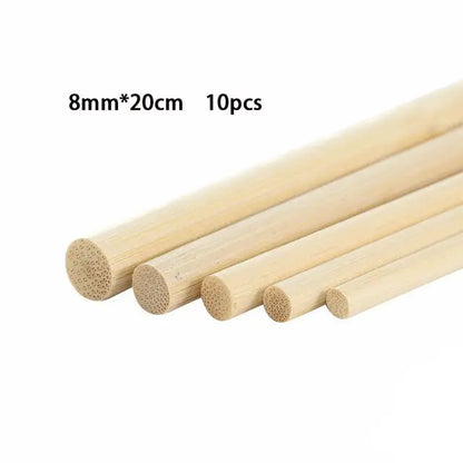 Bamboo Craft Sticks – 3-8mm Round Wooden Sticks for DIY & Handmade Projects