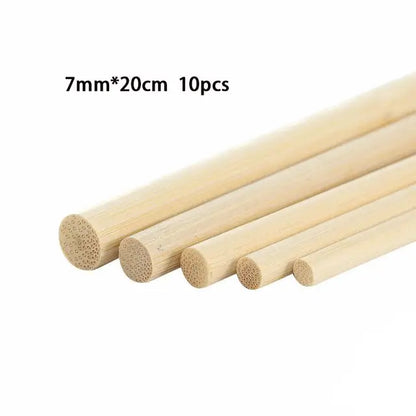 Bamboo Craft Sticks – 3-8mm Round Wooden Sticks for DIY & Handmade Projects