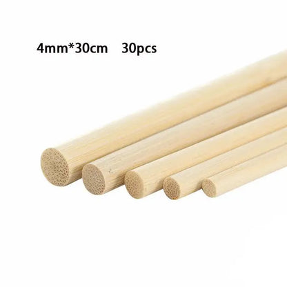 Bamboo Craft Sticks – 3-8mm Round Wooden Sticks for DIY & Handmade Projects