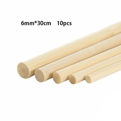 Bamboo Craft Sticks – 3-8mm Round Wooden Sticks for DIY & Handmade Projects