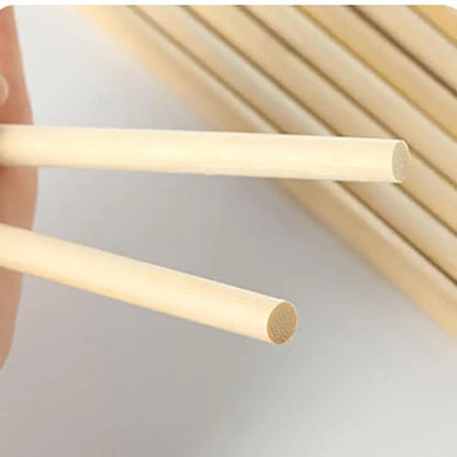 Bamboo Craft Sticks – 3-8mm Round Wooden Sticks for DIY & Handmade Projects