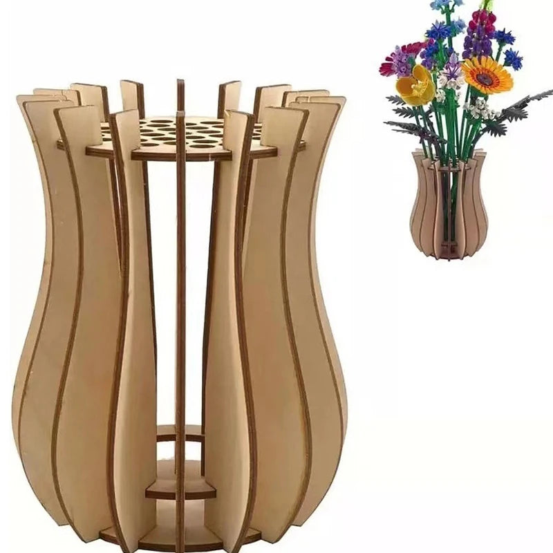 3D Wooden Puzzle Flower Vase Building Set