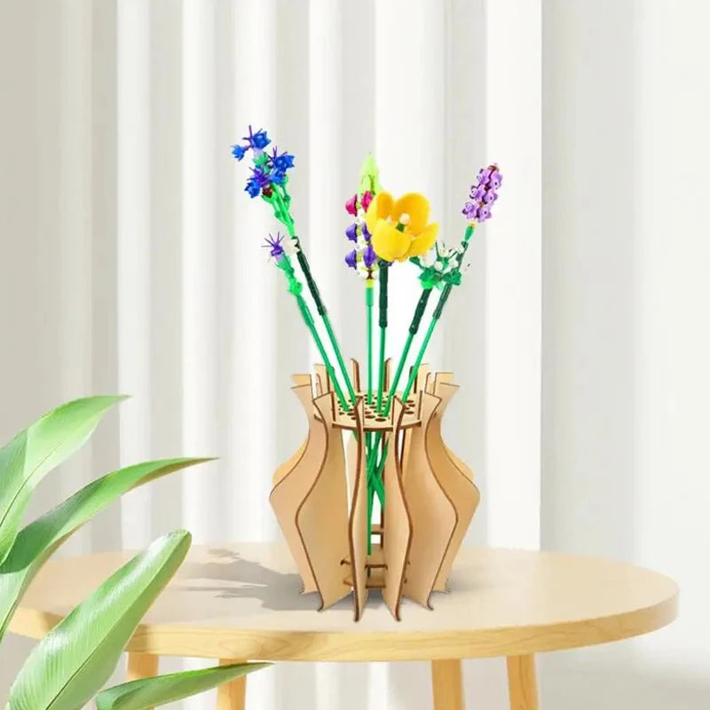 3D Wooden Puzzle Flower Vase Building Set