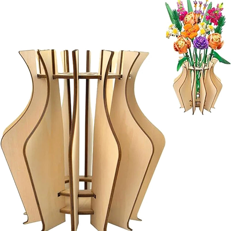 3D Wooden Puzzle Flower Vase Building Set