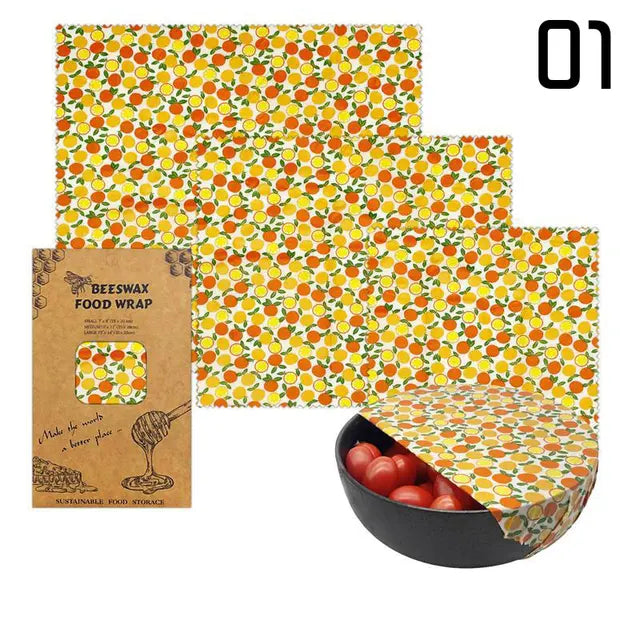 3Pcs/Set Cotton Beeswax Wrap Cloth