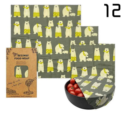 3Pcs/Set Cotton Beeswax Wrap Cloth