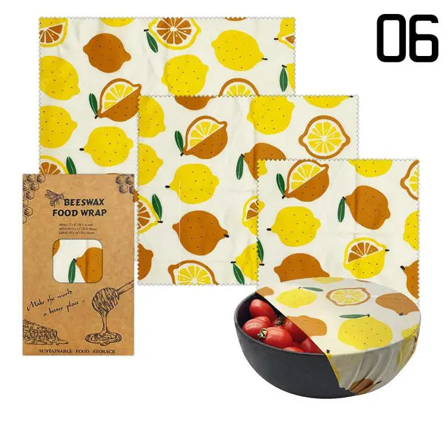 3Pcs/Set Cotton Beeswax Wrap Cloth