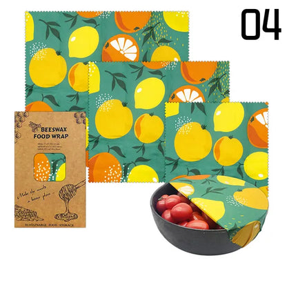 3Pcs/Set Cotton Beeswax Wrap Cloth